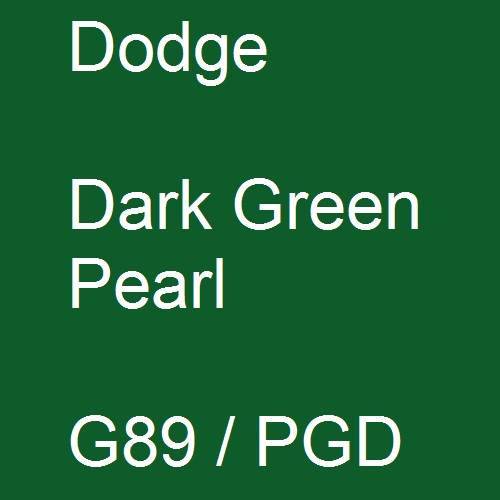 Dodge, Dark Green Pearl, G89 / PGD.